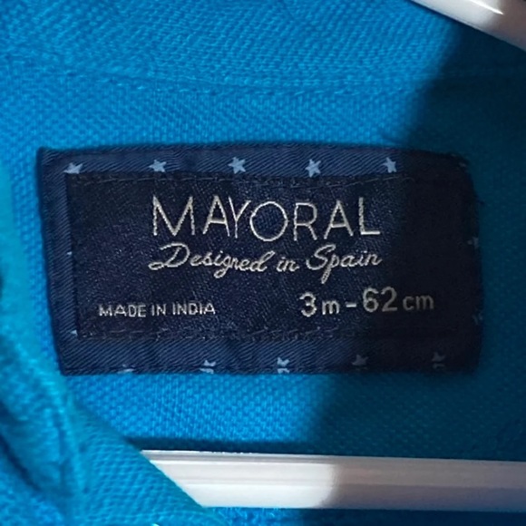 Mayoral Baby Polo Shirt, 3 Months, Blue, Designed in Spain, Short Sleeve Top - Picture 3 of 4